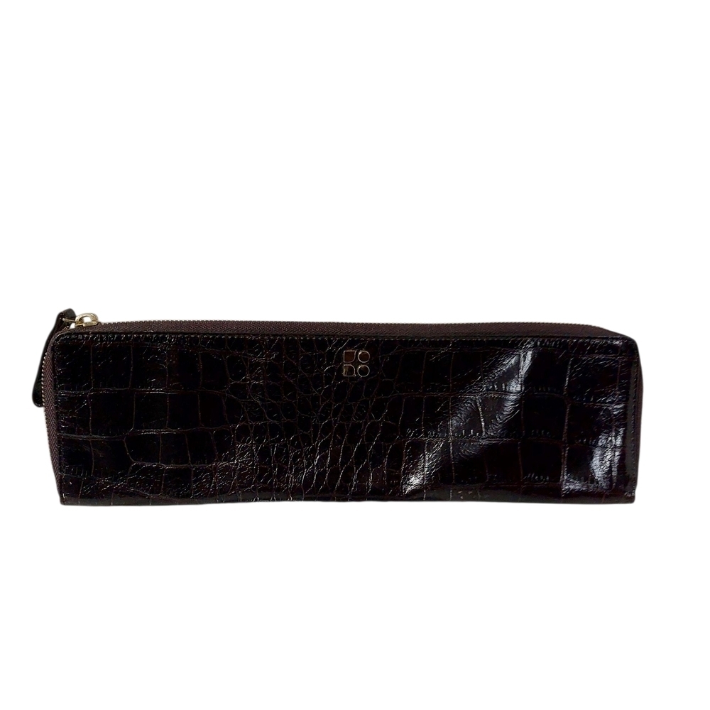 Kate Spade Dark Brown Embossed Pouch
